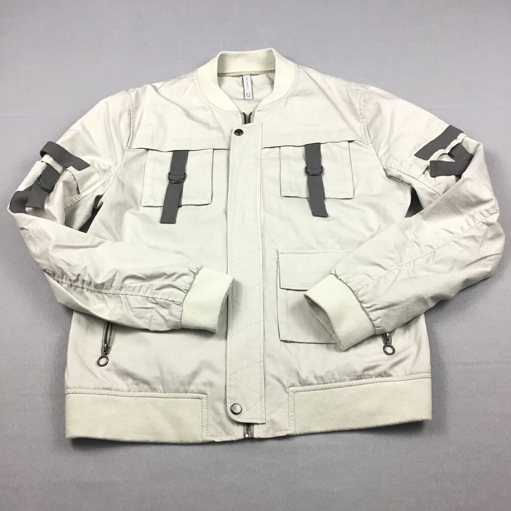 Zara Man Jacket Men Extra Large Beige Utility Bomber I Know What I Need XL